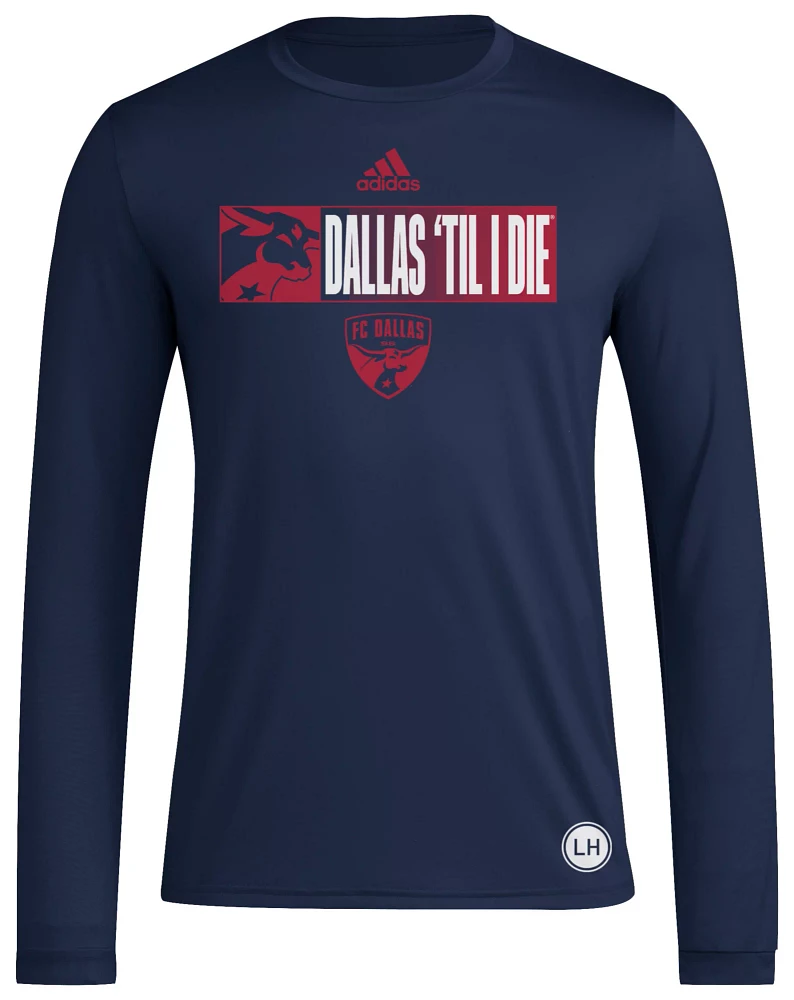 adidas Adult FC Dallas 2024 Jersey Hook Navy Long Sleeve Shirt