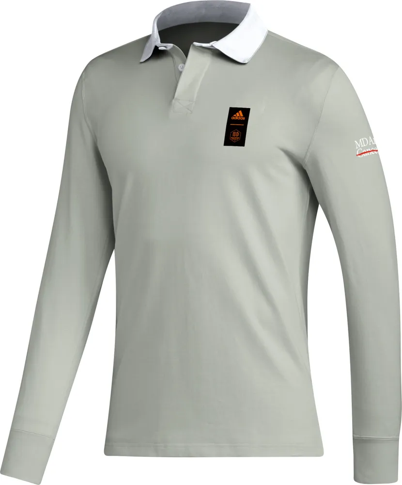 adidas Houston Dynamo 2023 Silver Travel Long Sleeve Polo