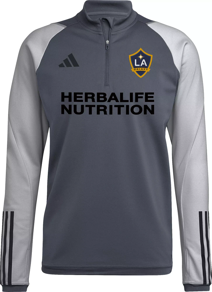 adidas Los Angeles Galaxy 2023 Grey Training Quarter-Zip Pullover Shirt