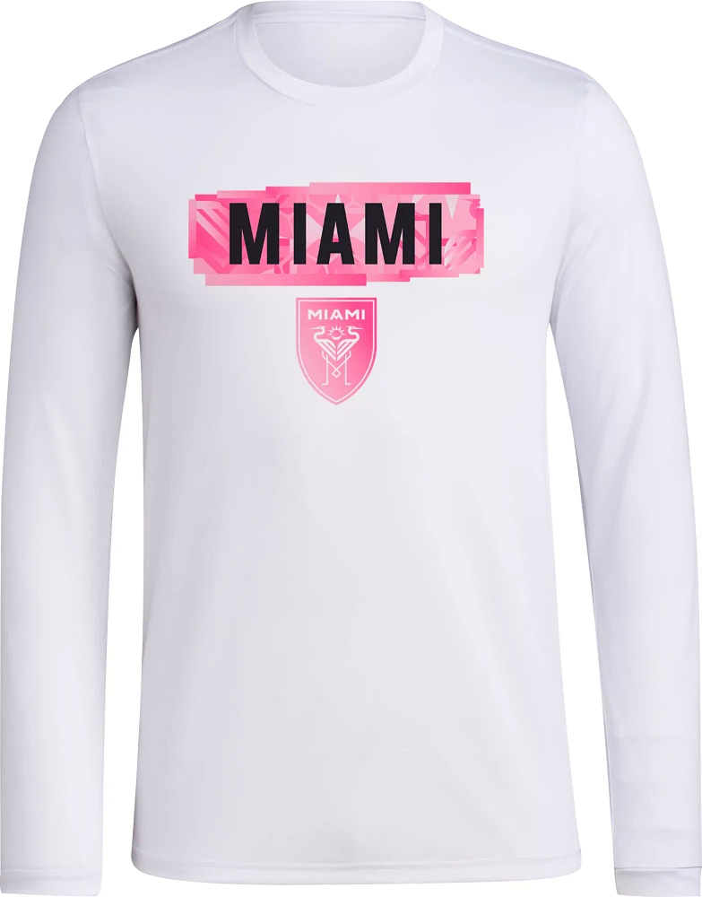 adidas Adult Inter Miami CF 2024 Local Pop White Long Sleeve Shirt