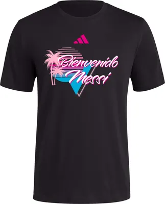 adidas Adult Miami Messi Bienvenido LM #10 T-Shirt