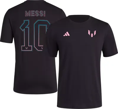 adidas Adult Miami Messi LM #10 Name and Number T-Shirt