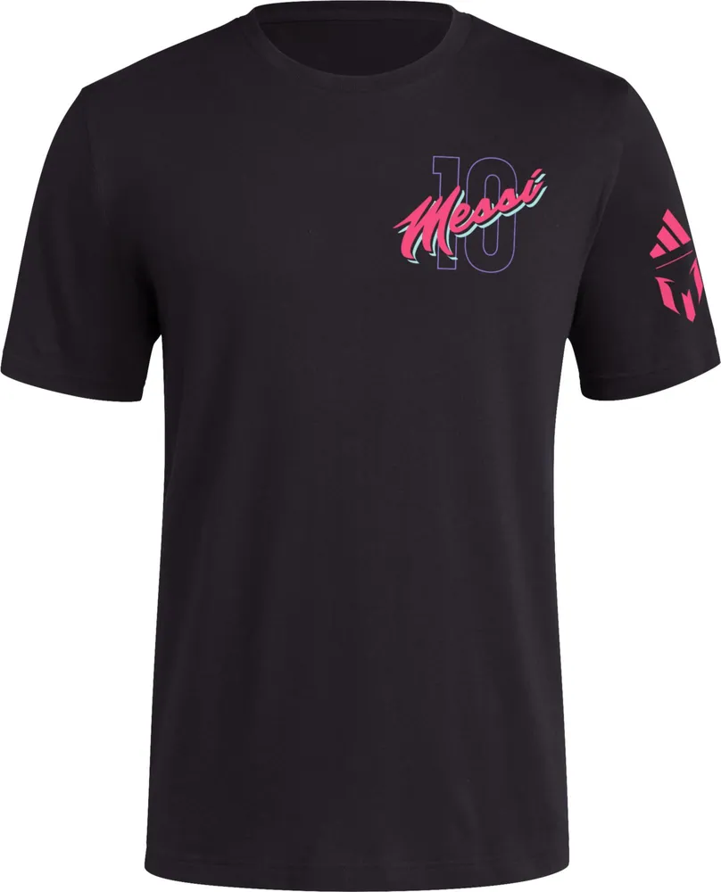 adidas Adult Miami Messi #10 Sleeve T-Shirt