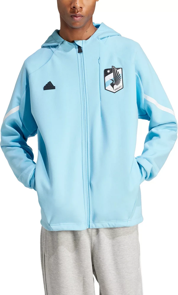 adidas Adult Minnesota United FC 2024 Blue Prematch Anthem Jacket