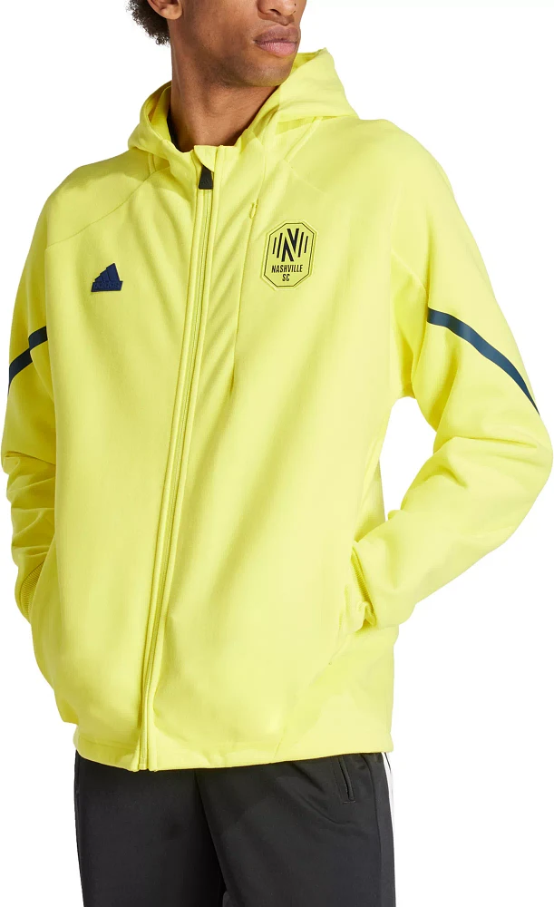 adidas Adult Nashville SC 2024 Yellow Prematch Anthem Jacket