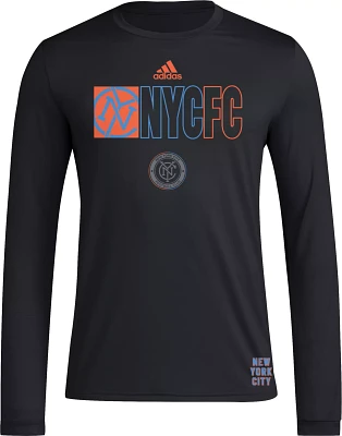 adidas Adult New York City FC 2024 Jersey Hook Black Long Sleeve Shirt