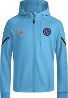 adidas Adult New York City FC 2024 Light Blue Prematch Anthem Jacket