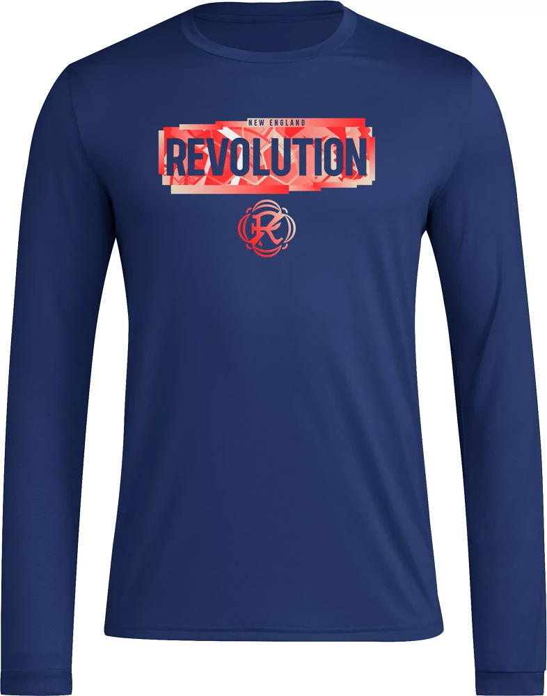 adidas Adult New England Revolution 2024 Local Pop Navy Long Sleeve Shirt