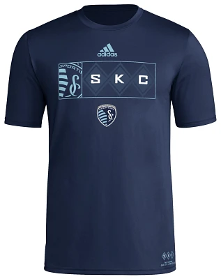 adidas Adult Sporting Kansas City 2024 Jersey Hook Navy T-Shirt