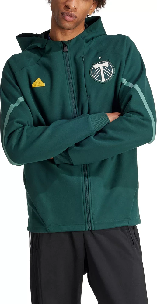 adidas Adult Portland Timbers 2024 Green Prematch Anthem Jacket