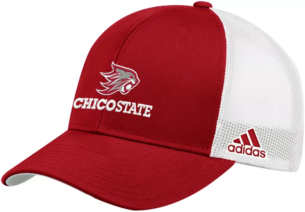 adidas Men's Chico State Wildcats Cardinal Structured Adjustable Trucker Hat