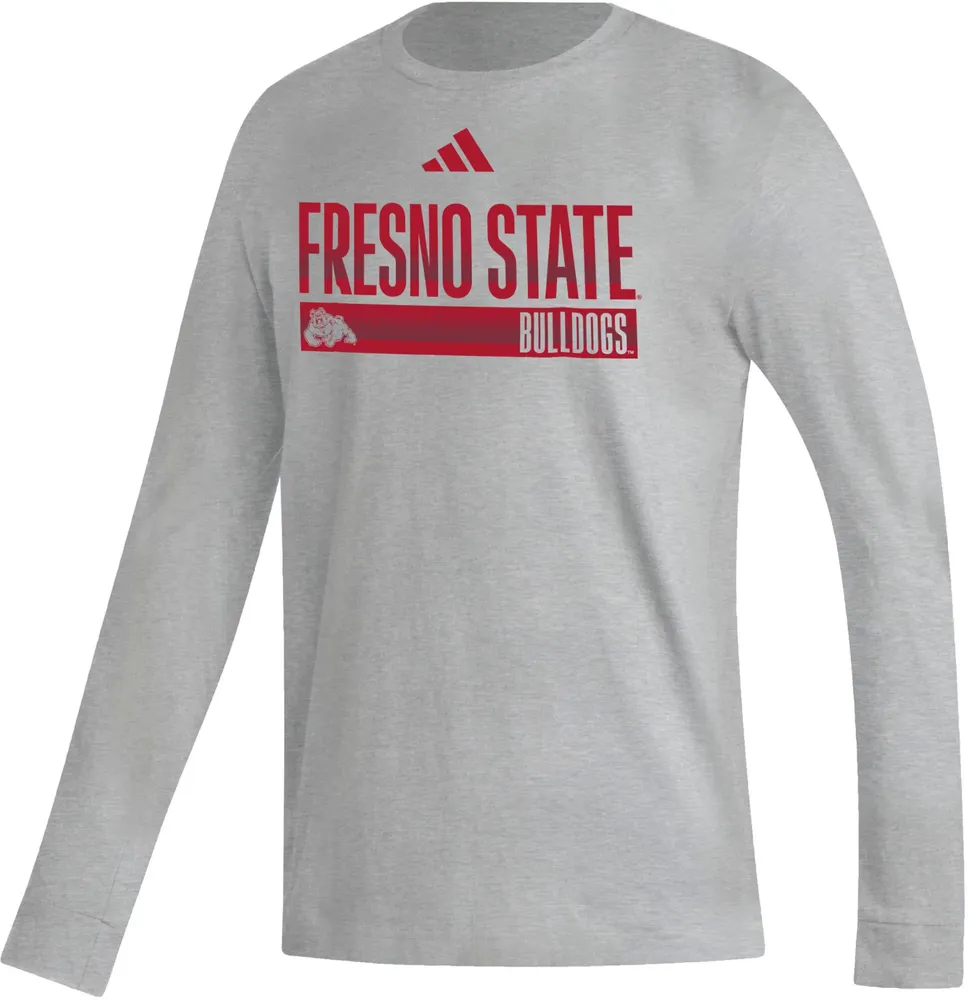 adidas Men's Fresno State Bulldogs Grey Fresh Long Sleeve T-Shirt