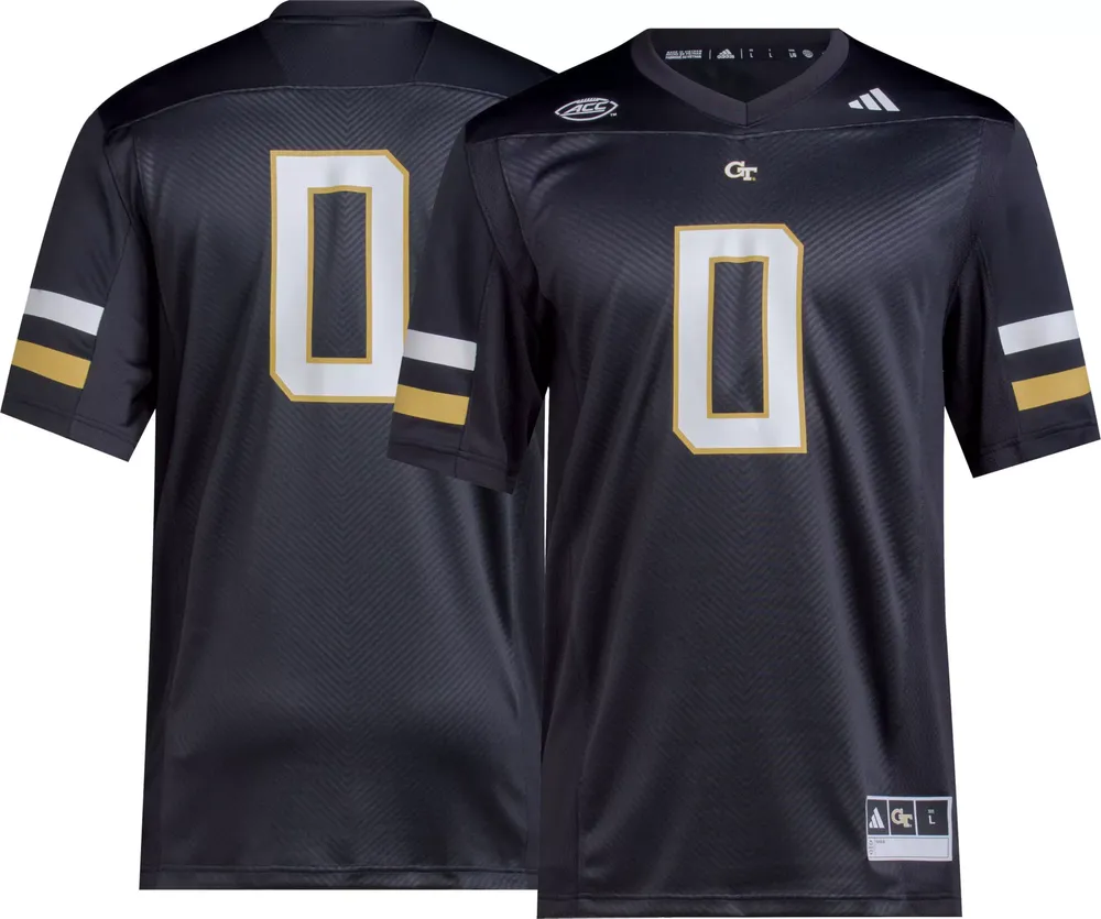 adidas Men's Georgia Tech Yellow Jackets Black Ghost Replica Football Jersey