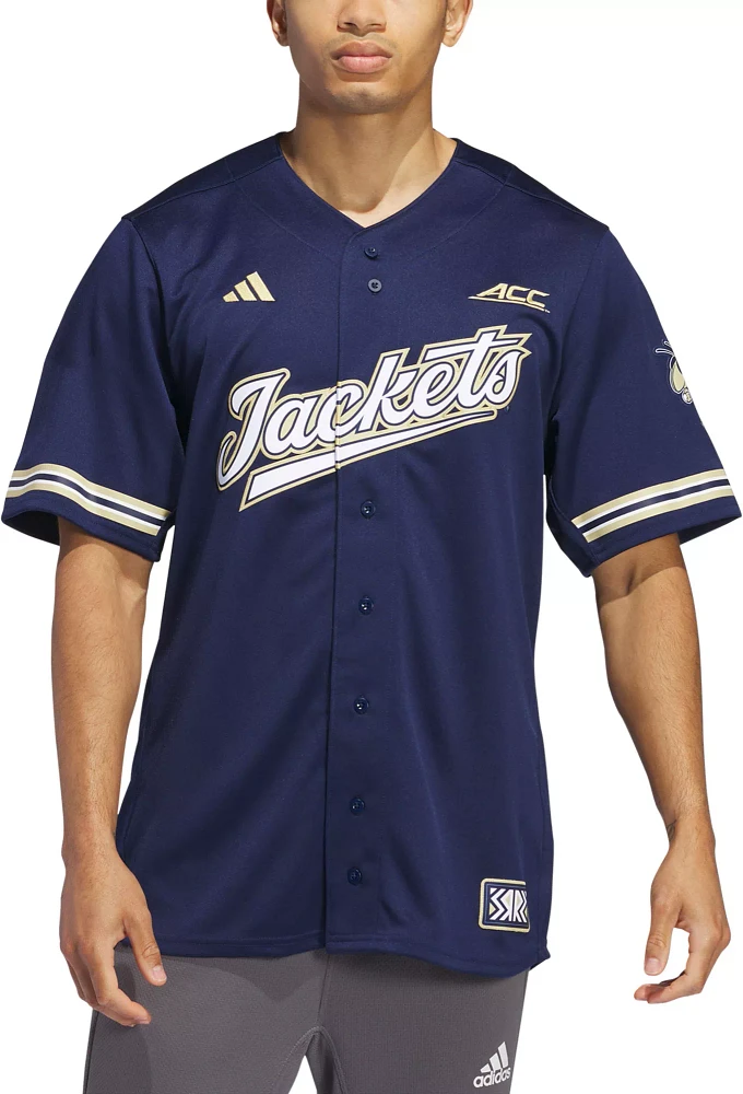 adidas Men's Georgia Tech Yellow Jackets Navy Replica Baseball Jersey