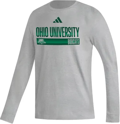 adidas Men's Ohio Bobcats Grey Fresh Long Sleeve T-Shirt