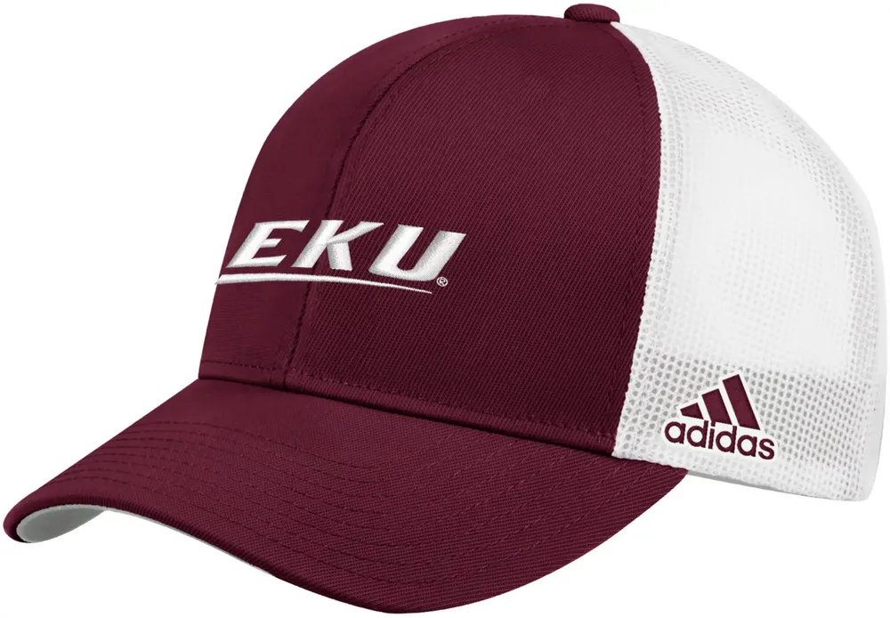 adidas Men's Eastern Kentucky Colonels Maroon Structured Adjustable Trucker Hat