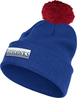 adidas Men's Kansas Jayhawks Blue Cuffed Knit Beanie