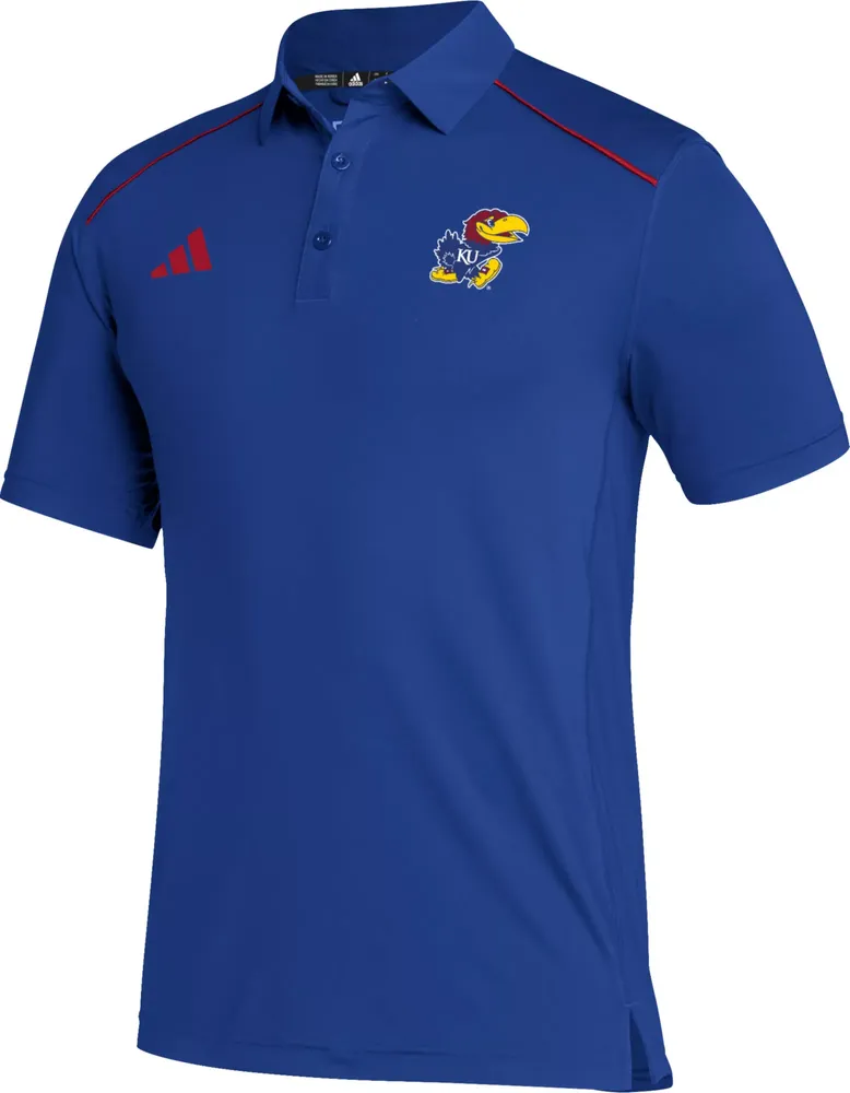 adidas Men's Kansas Jayhawks Blue Aeroready Classic Polo