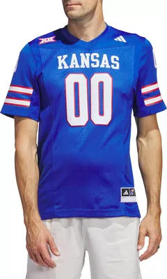 adidas Men's Kansas Jayhawks Blue Premier Replica Football Jersey