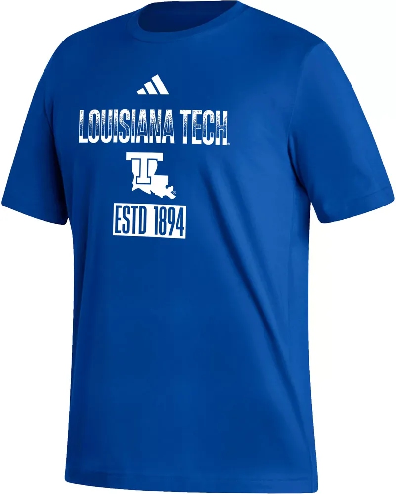 adidas Men's Louisiana Tech Bulldogs Blue Amplifier T-Shirt