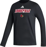 adidas Men's Louisville Cardinals Black Wordmark Long Sleeve T-Shirt