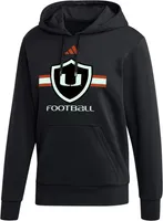 adidas Men's Miami Hurricanes Black Ghost Pullover Fleece Hoodie