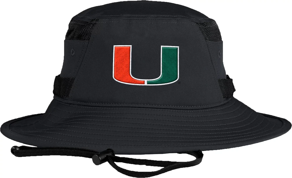 adidas Men's Miami Hurricanes Black Victory Bucket Hat