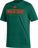 adidas Men's Miami Hurricanes Green Football T-Shirt