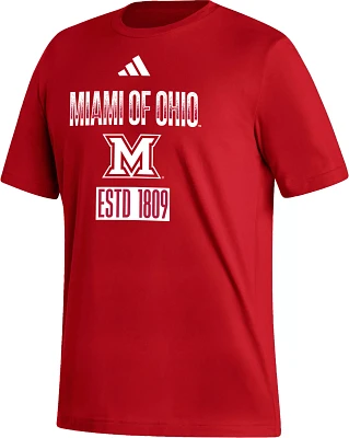 adidas Men's Miami RedHawks  Red Amplifier T-Shirt