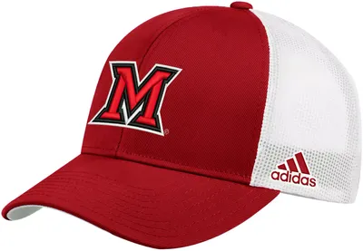 adidas Men's Miami RedHawks  Red Structured Adjustable Trucker Hat