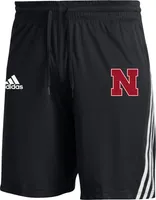 adidas Men's Nebraska Cornhuskers Black 3-Stripe Shorts