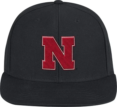 adidas Men's Nebraska Cornhuskers Black Flat Brim Adjustable Snapback Hat