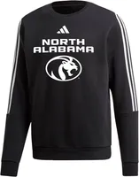 adidas Men's North Alabama  Lions Black 3-Stripe Crew Pullover Sweatshirt