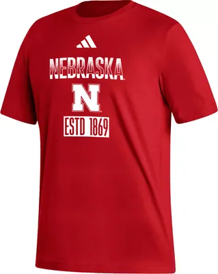 adidas Men's Nebraska Cornhuskers Scarlet Amplifier T-Shirt