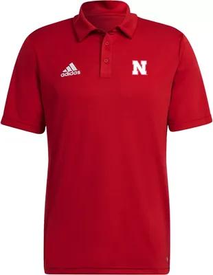 adidas Men's Nebraska Cornhuskers Scarlet Entrada Polo