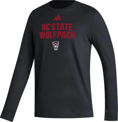 adidas Men's NC State Wolfpack Black Wordmark Long Sleeve T-Shirt