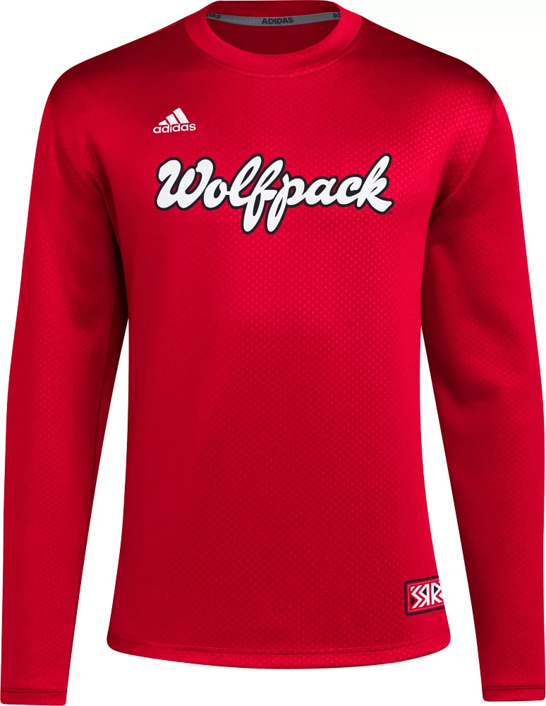 adidas Men's NC State Wolfpack Medium Red Reverse Retro Crew Pullover Sweatshirt