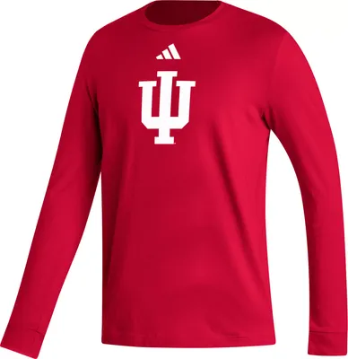 adidas Men's Indiana Hoosiers Crimson Wordmark Long Sleeve T-Shirt