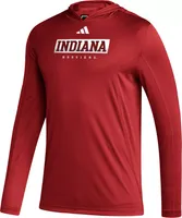 adidas Men's Indiana Hoosiers Crimson Hooded Long Sleeve T-Shirt