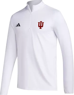 adidas Men's Indiana Hoosiers White Golf Fleece 1/4 Zip