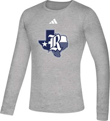 adidas Men's Rice Owls Grey State of Texas Long Sleeve T-Shirt