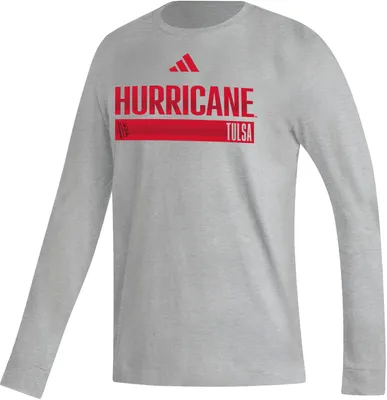 adidas Men's Tulsa Golden Hurricane Grey Fresh Long Sleeve T-Shirt