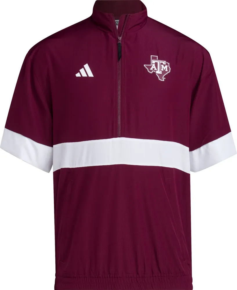 adidas Men's Texas A&M Aggies Maroon Strategy Short Sleeve 1/4 Zip