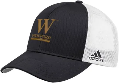 adidas Men's Wofford Terriers Black Structured Adjustable Trucker Hat