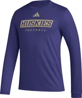 adidas Men's Washington Huskies Purple Pregame Long Sleeve T-Shirt