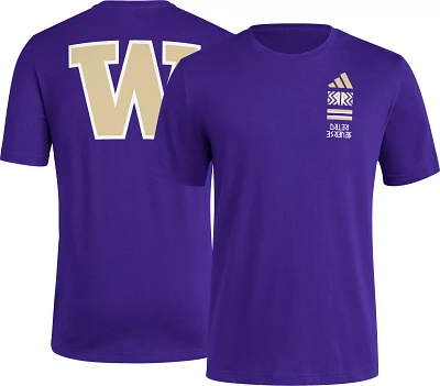 adidas Men's Washington Huskies Dark Purple Reverse Retro Basketball T-Shirt