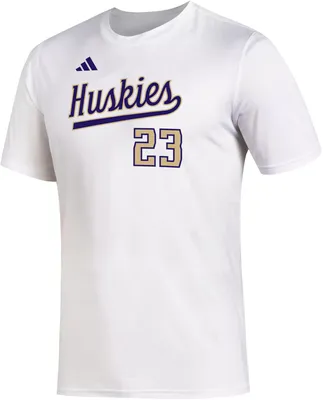 adidas Men's Washington Huskies White Trophy Hustle T-Shirt