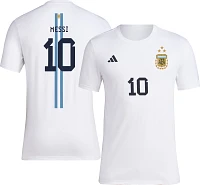 adidas Argentina 2023 3-Star Lionel Messi #10 White T-Shirt