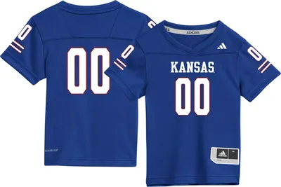 adidas Little Kids' Kansas Jayhawks Blue Replica Football Jersey