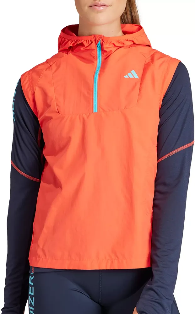 adidas Women's Adizero Half-Zip Running Vest